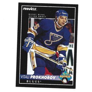 ’92-93 Pinnacle Vitali Prokhorov St. Louis Blues Rookie Hockey Card [h62]